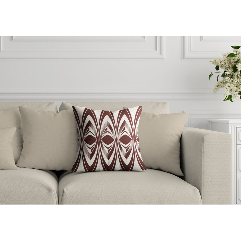 Housse et insert de coussin d'extérieur carré Chisom Tribal, L 15 po x H 15 po, H 15 po x l 15 po