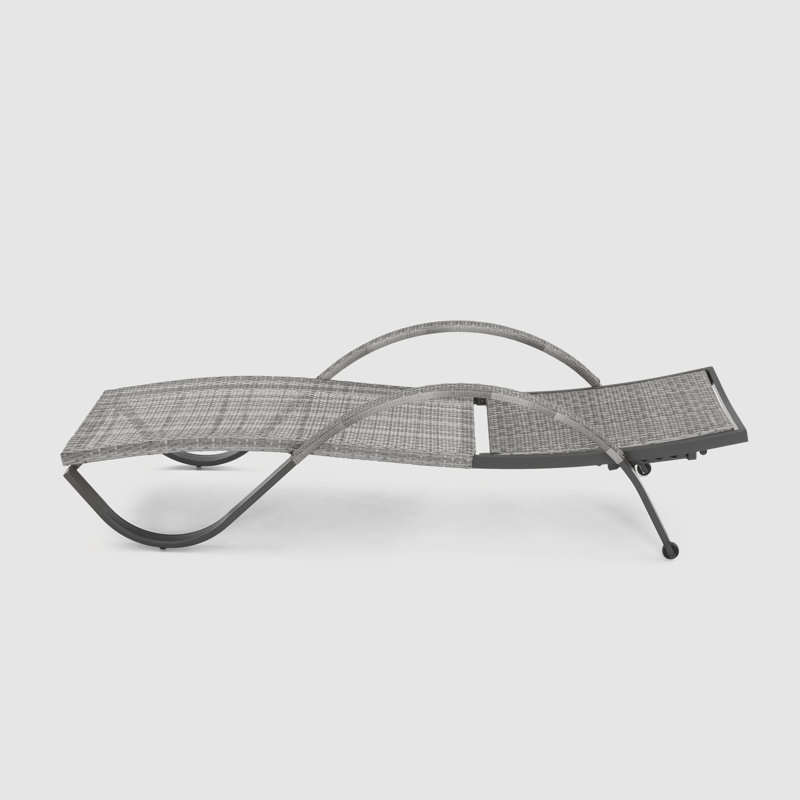 Cannes Outdoor Chaise Lounge, Charcoal Grey Sunbrella®