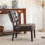 Fauteuil d'appoint capitonné en cuir mélangé avec sièges surdimensionnés, brun-1342137975
