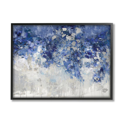 Fleurs bleues en cascade abstraites par Nikki Robbins - Peinture
