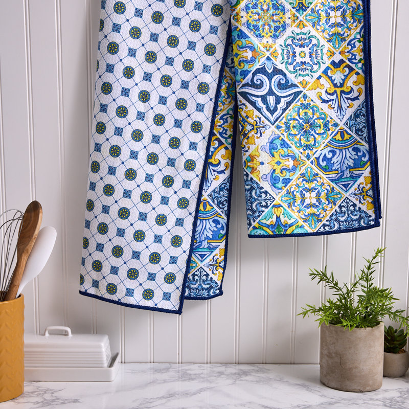  Washed Waffle Dishtowel Set/2, Yarrow Yellow