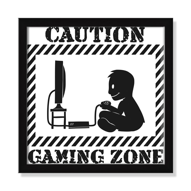 Impression sur papier Juvenile Gaming Gaming Zone Kids, H 13 po x l 13 po x P 1,19 po, Encadré de boîte noir