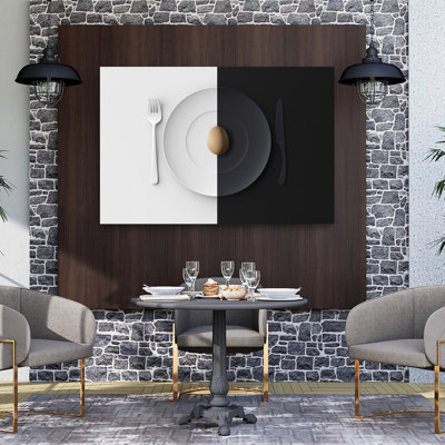 Split Plate Egg Contrast Abstract Modern Contemporary Wall Art Print