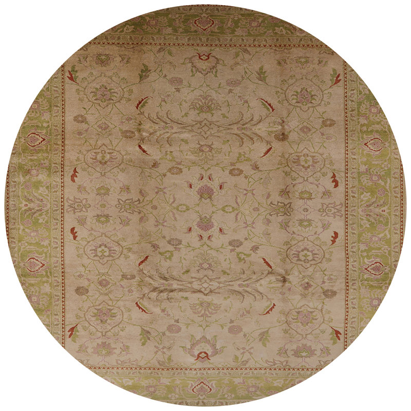 Tapis oriental beige / jaune Bellow, Rond 4 pi