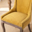 Chaises de salle à manger latérales jaune doré 2, housse en tissu épais, pieds en bois massif, dossier haut pour un confort accru, rivets délicats, rembourrage de siège en mousse, American Design Spirit 2, revêtement, exquis-261887109