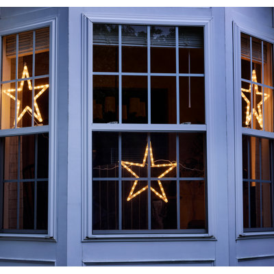 Foldable Stars - Cool White (3 Stars Included) - 120 Total LED Lights - 8 Lighting Modes - 18" Tall