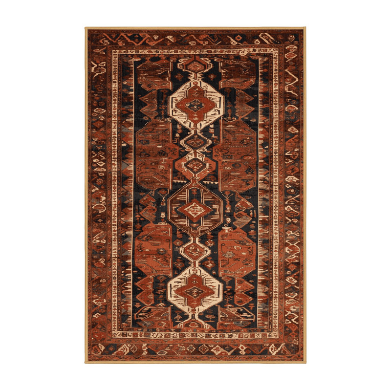 Tapis brun lavable à la machine, Rectangulaire 8 pi x 10 pi
