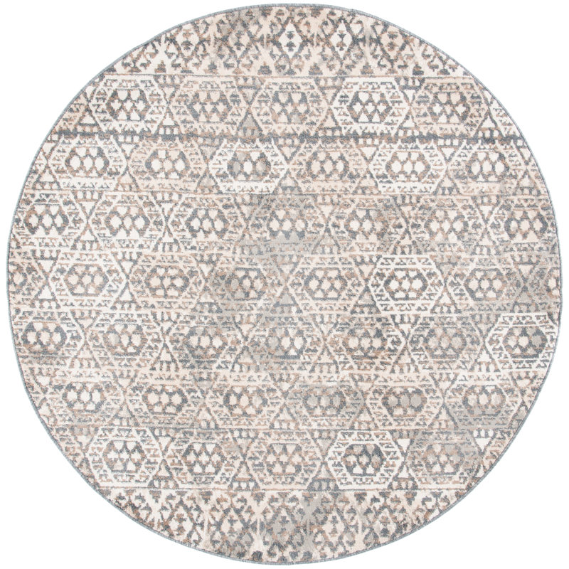 Tapis à motif de pyramides Dolan, Rond 6 pi 7 po
