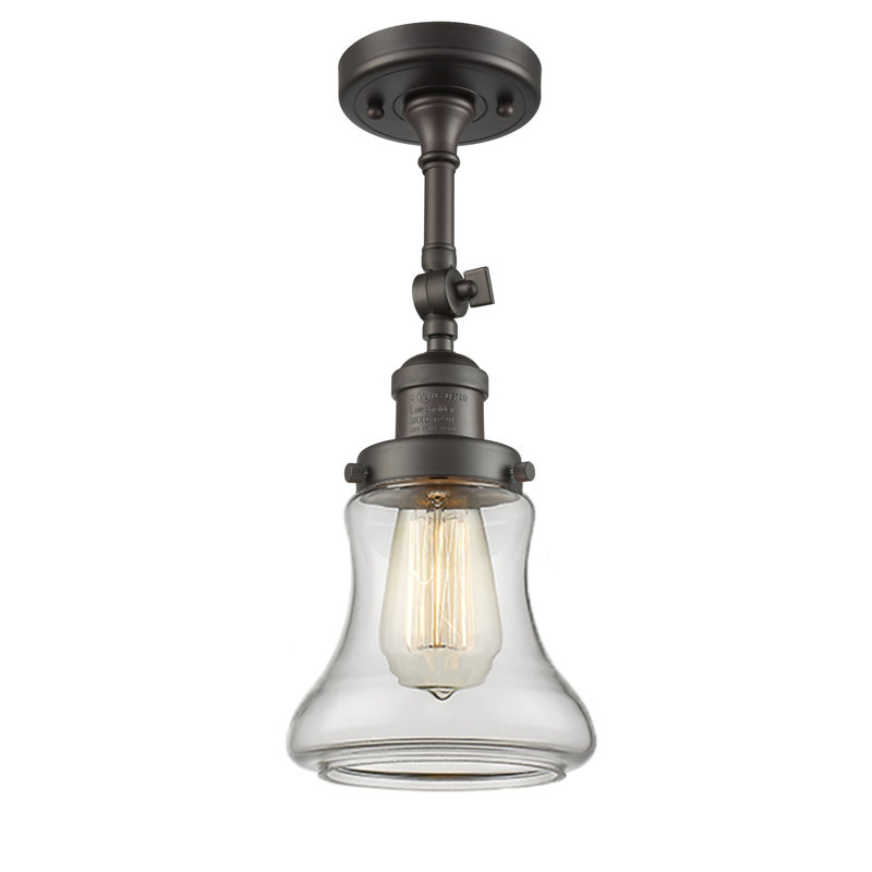 Edda Glass Semi Flush Mount, Oil Rubbed Bronze, Clear