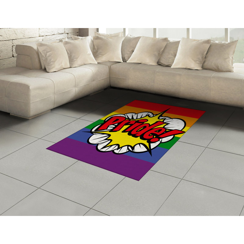 Tapis décoratif Pride Rainbow, Rectangle— 4 pi x 5 pi 8 po