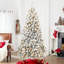 Arbre de Noël floqué pré-éclairé avec 498 pointes en fil mémoire-230903005