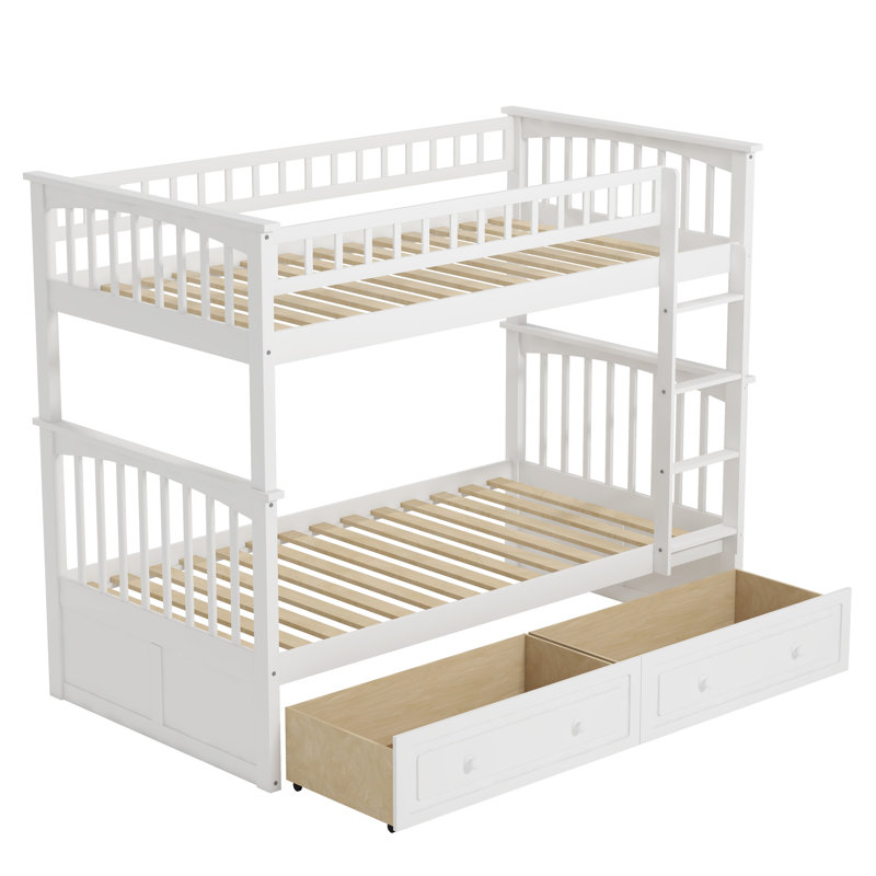 Gerolama  Wood Standard Bunk Bed , White, Twin