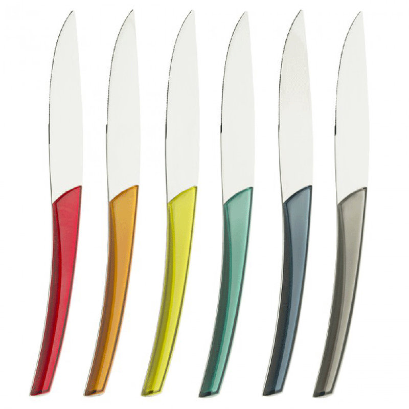Quame 6 - Piece Stainless Steel, Yellow/Blue/Red