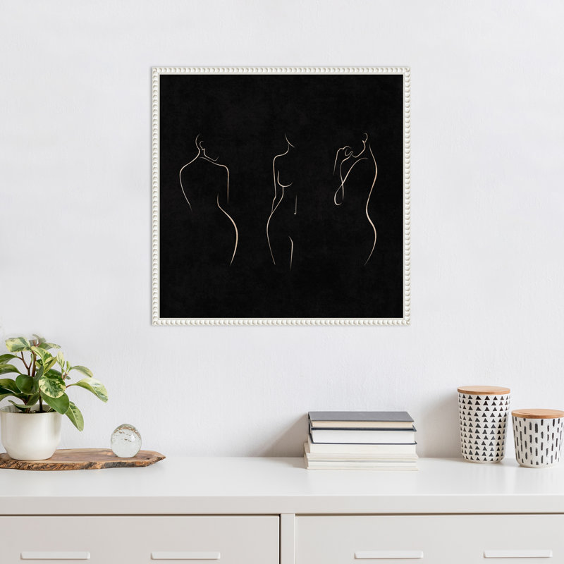 Silhouettes noir et blanc par Emel Tunaboylu, H 22 po x l 22 po x P 2 po