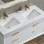 Meuble-lavabo mural simple en bois massif de 48 po avec comptoir en pierre et lumière-1449952630