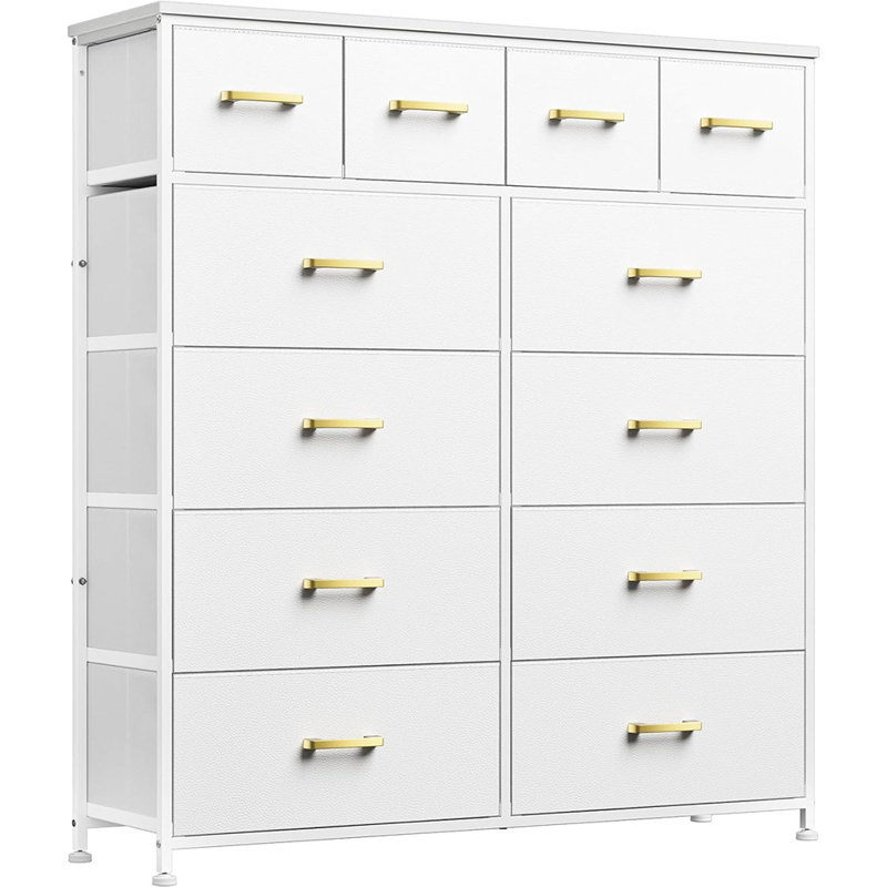 Commode, commode blanche pour chambre à coucher avec 12 tiroirs, commode haute ...