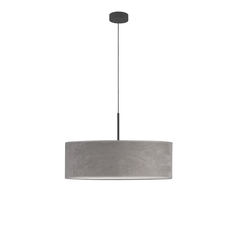 5 - Light Drum Pendant, Grey, Black