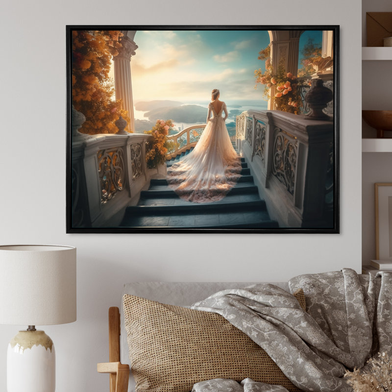 «Dreamy Wedding Day IV - Woman Romantic», reproduction sur toile, H 24 po x l 32 po x P 1 po, Cadre flottant noir