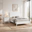 Ensemble de chambre à coucher pour très grand lit 2 pièces, blanc, bois bronze, table de chevet