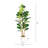 Artificial Fiddle Leaf Fig Tree with Multi-Trunk Design, Faux Plant in Round White Planter for Home Office Decor