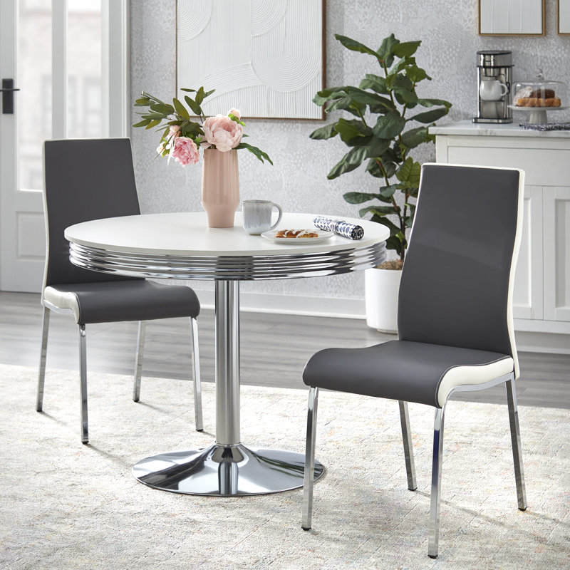 Torrance Pedestal Dining Set, 3 Pieces: Table, 2 Chairs