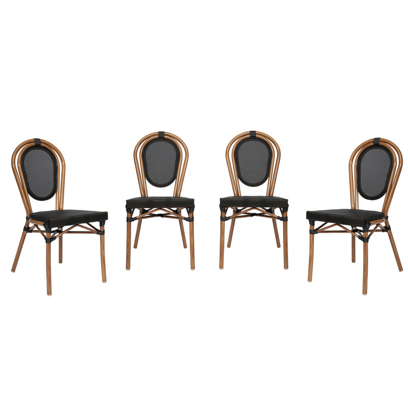 Chaises empilables Damore, Noir/naturel