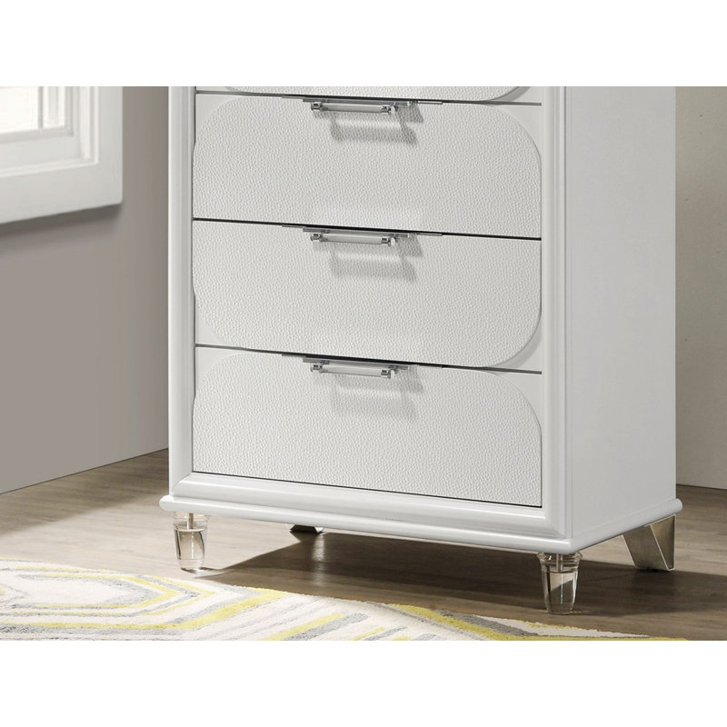 Commode contemporaine avec tiroirs et poignées en acrylique