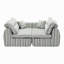 Canapé tissé à compression en chenille rayée, canapé compact à rangée droite avec éponge haute densité-133138317