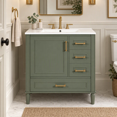 Meuble-lavabo moderne avec lavabo en céramique