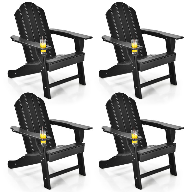 Emest Outdoor Adirondack Chair, Black