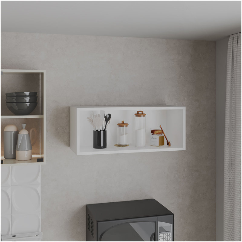 Armoire murale H 12 po, 1 tablette spacieuse, blanc, Blanc