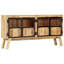 Buffet rustique brun et noir - Buffet en bois de manguier massif avec rangement