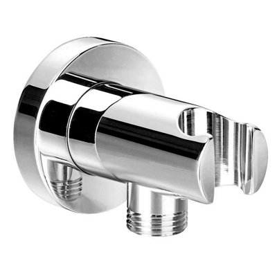 Saxon Brass Shower Elbow with Wall Bracket