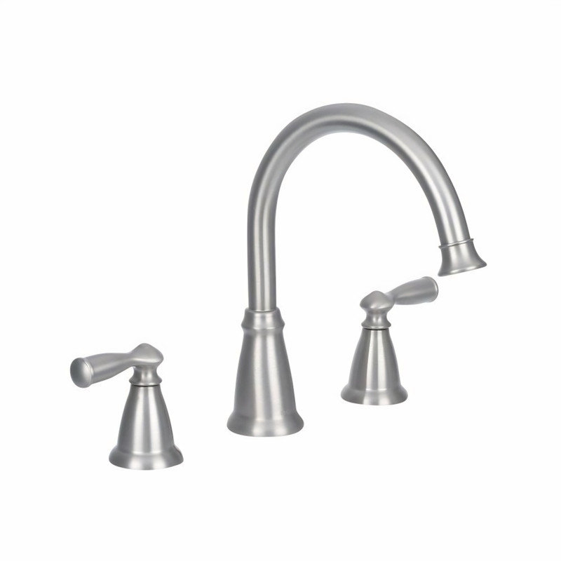 Banbury Double Handle Deck Mounted Roman Tub Faucet Trim, Brushed Nickel