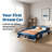 Race Car Twin/Full Platform Bed for Kids with Wheels & Safety Guardrails - Fun Themed Children's Bed Frame, Easy Assembly-574007367-574007371