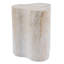 Organic Travertine-Look MGO Outdoor/Indoor Side Table, 18.11" Tall Weather-Resistant Accent Table for Patio, Living Room & Bedroom