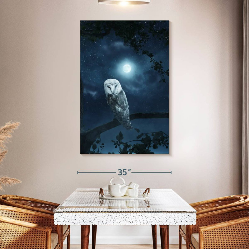 Brampt Owl In Moonlight, 51" H x 34" W