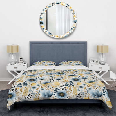 Literie Simplicity In Blue Scandinavian Flowers I