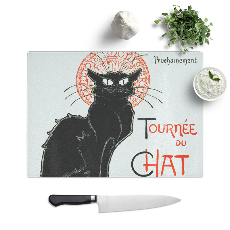 Tournee Du Chat Noir Cat Vol.2 by Theophile Steinlen Chopping Board, 0.4cm H x 28.5cm W x 39cm L