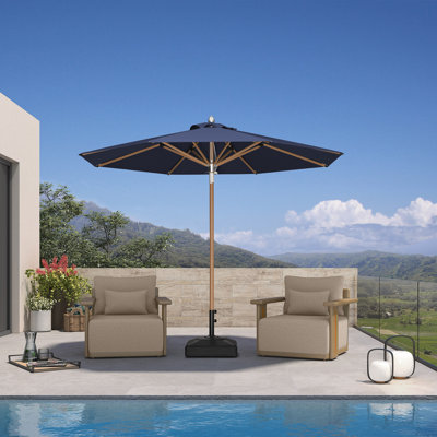 Market Umbrella - Poulie exquise ronde de 10 pi avec dessus ventilé bleu marine