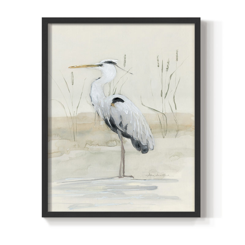 Heron II, reproduction encadrée - bois massif, Noir, H 28 po x l 22 po