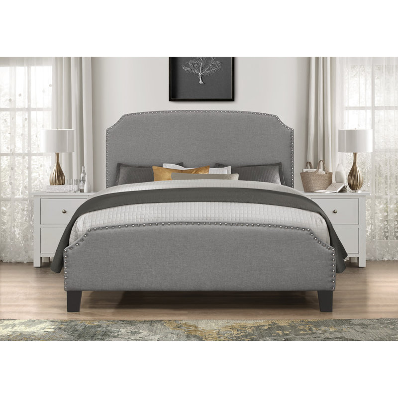 Upholstered Bed, Grey, Double (4'6)