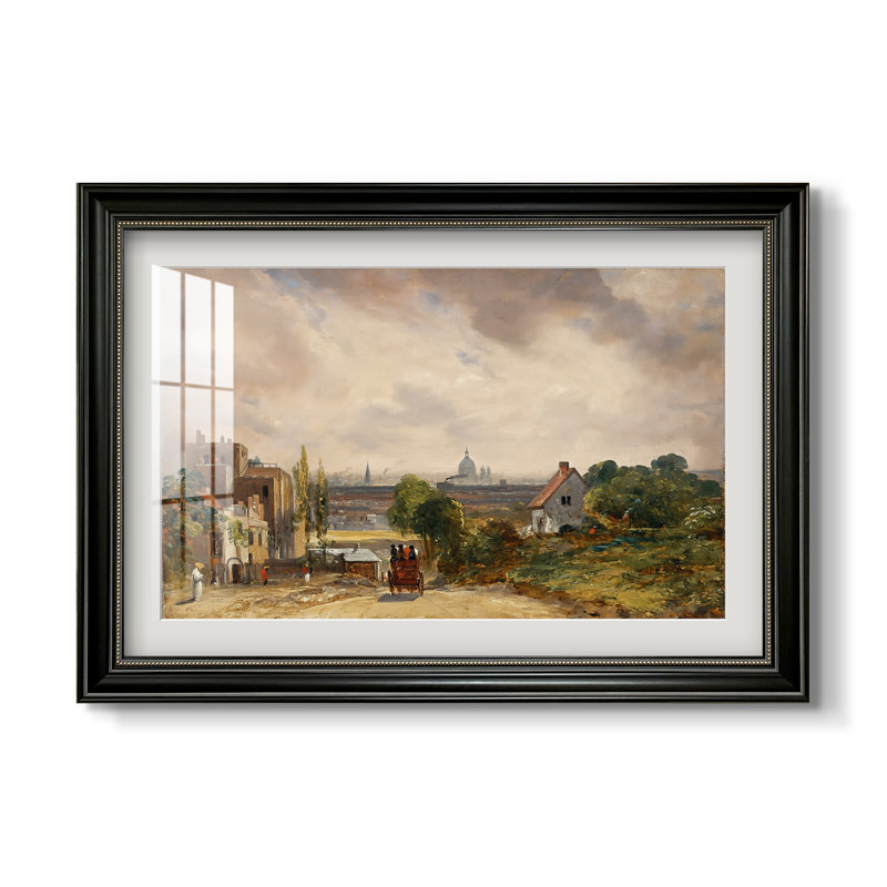 Le chalet de Sir Richard Steele, Hampstead, vers 1832 - John Constable - Estampe encadrée sur mesure, Perle noire mate