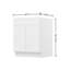 Meuble bas de cuisine à tiroirs avec 2 portes, à monter soi-même, 61 cm de profondeur x 69 cm de largeur x 88 cm de hauteur, blanc-118486842