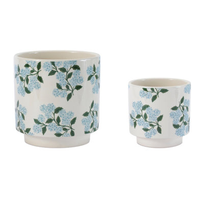 Hydrangea Floral Pattern Planter