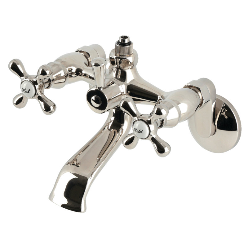Robinet de baignoire mural Kingston, Polished Nickel