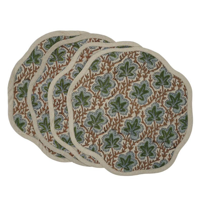 Fabdivine 15"Refined Scalloped Placemat Collection - Pusp Samhita