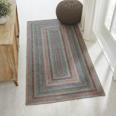 Tapis vert tressé à la main Madiana