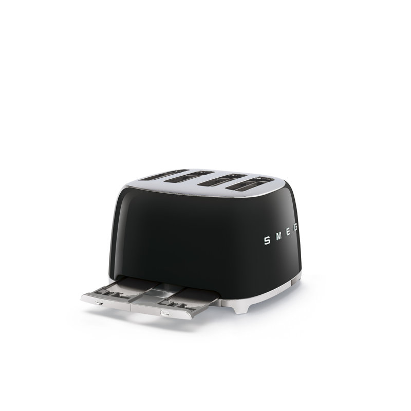Smeg TSF03 50s Style Retro Four Slice Toaster, Black