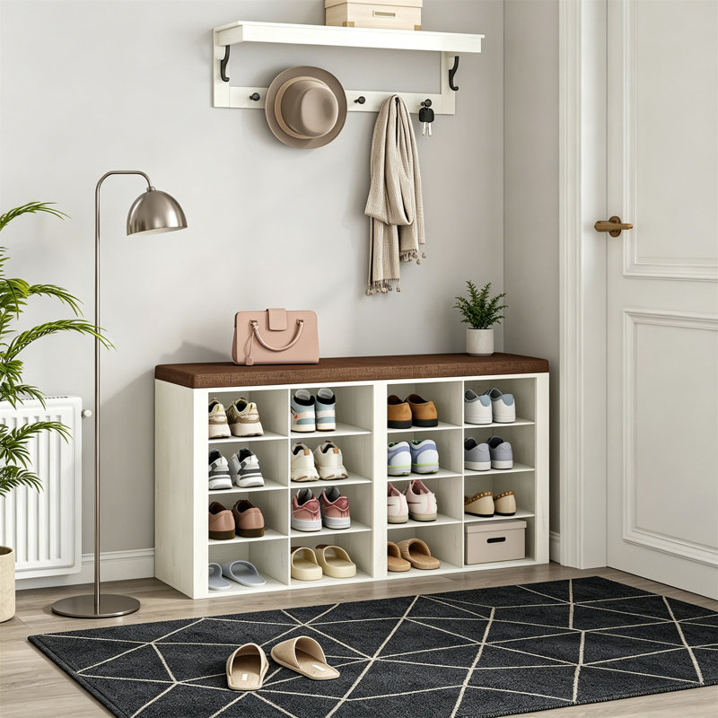16 Pair Shoe Storage Bench
